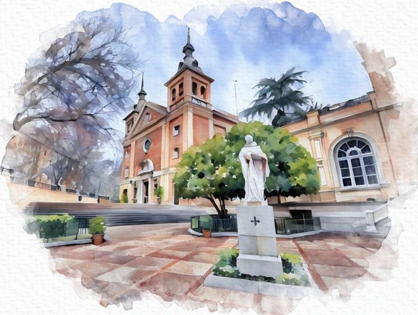 Iglesia en acuarela